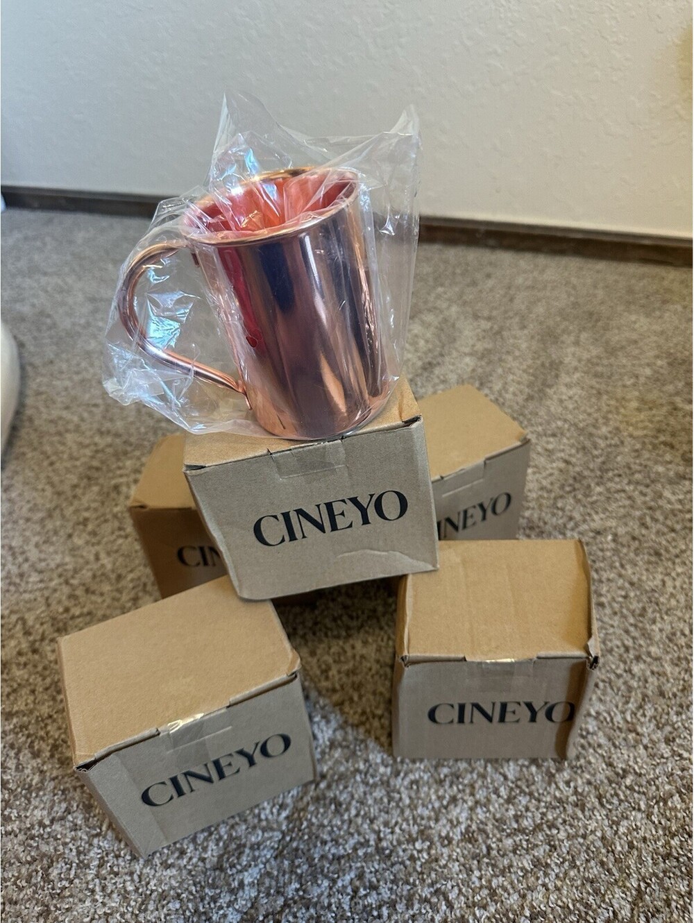 Urban Villa Copper Plated Moscow Mule Mugs Set of 6